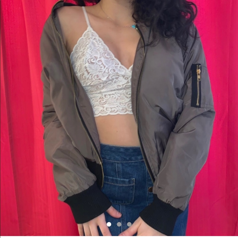 Olive green bomber jacket